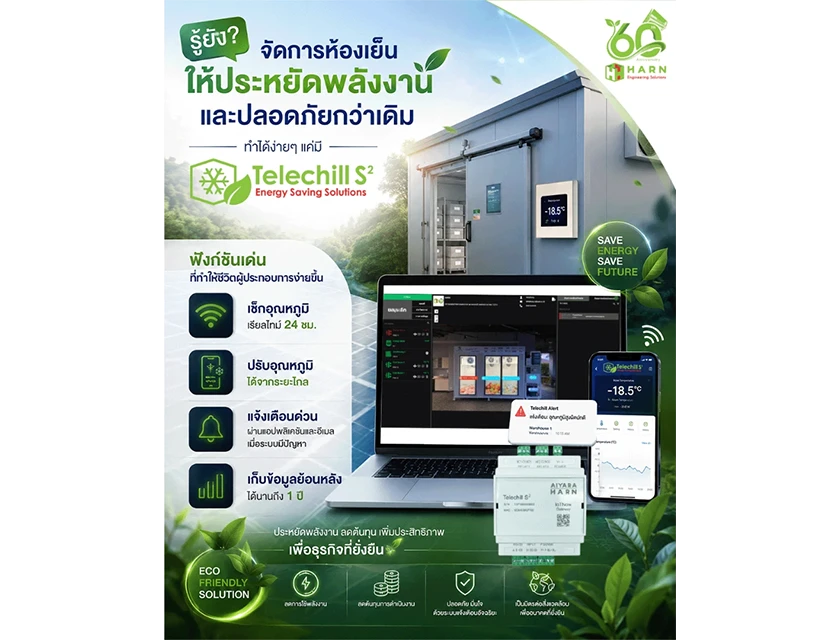 รู้ยัง? จัดการห้องเย็นให้ประหยัดพลังงานและปลอดภัยกว่าเดิม ทำได้ง่ายๆ แค่มี Telechill S2 Energy Saving Solutions